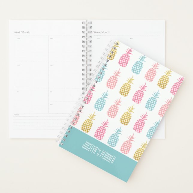 Monogramme d'ananas tropicale moderne (Devant avec enveloppe)
