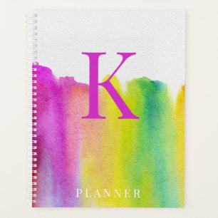 Monogramme d'aquarelle Rainbow moderne