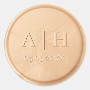 Monogramme Date ivoire Sticker cire de blé