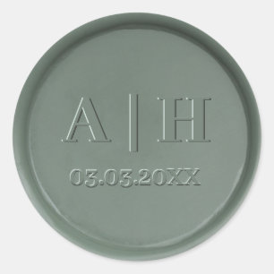 Monogramme Date Sticker en cire noire