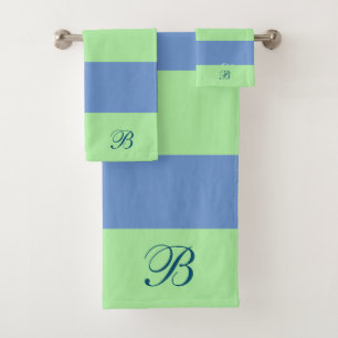Monogramme de bandes vert et bleu