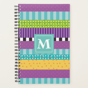 Monogramme De Bons Rayures Et Points