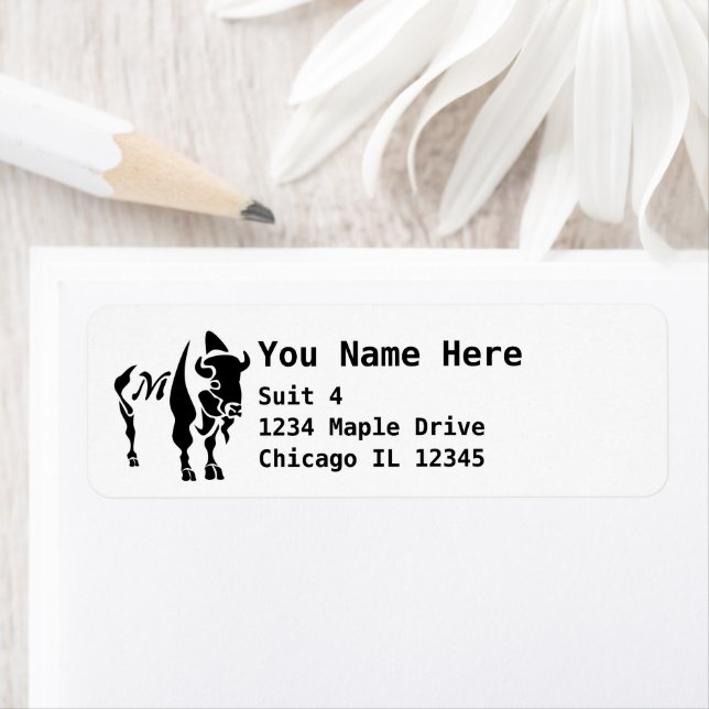 Monogramme de buffle noir Silhouette (En situation)