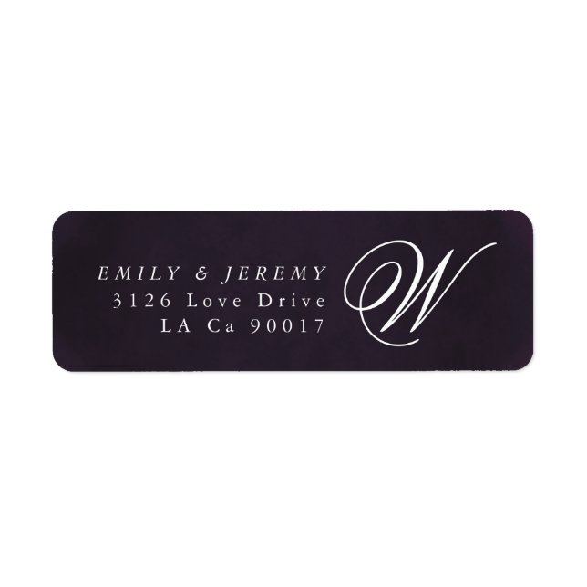 Monogramme de calligraphie violette classique Gold (Devant)