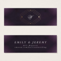 Monogramme de calligraphie violette classique Gold
