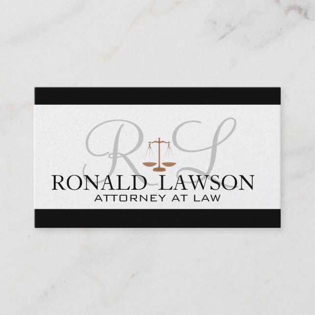 Monogramme de cartes de visite d'avocat de (Devant)