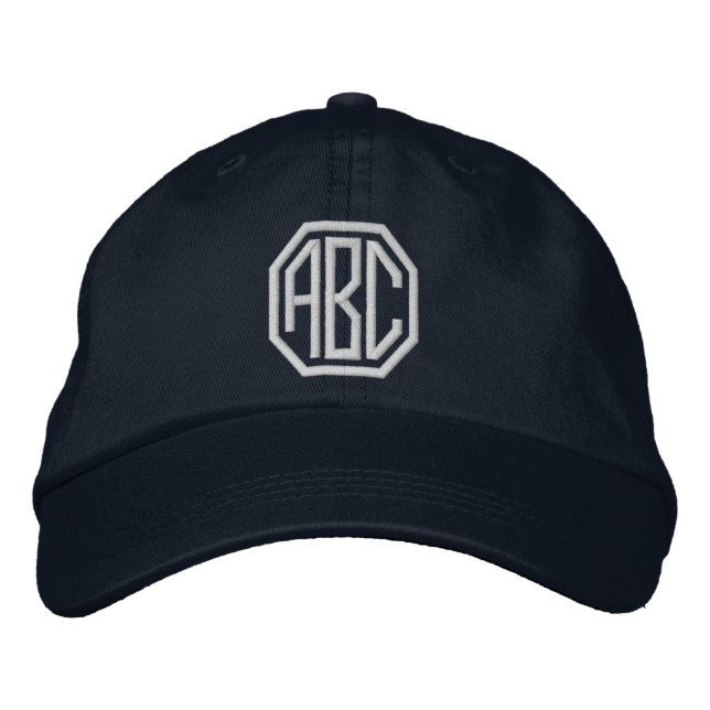 Monogramme de Casquette brodé blanc sur mesure sur (Devant)