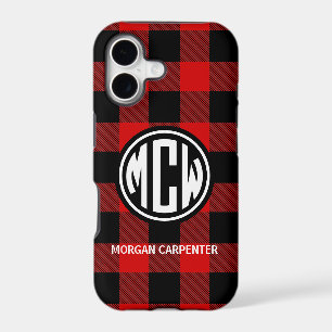 Monogramme de cercle de poids noir rouge Buffalo P