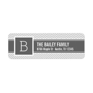 Monogramme de charbon et de gris Chevron