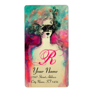 MONOGRAMME DE CHARME, vert rose noir bleu