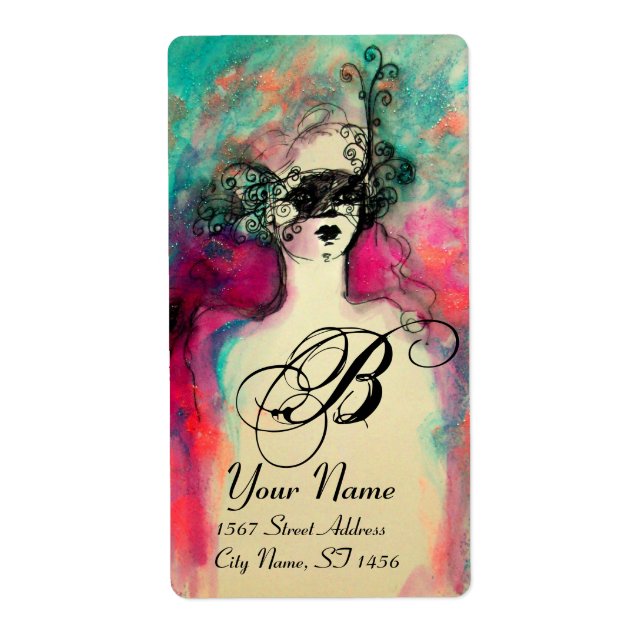 MONOGRAMME DE CHARME, vert rose noir bleu (Devant)