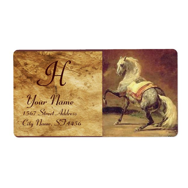 MONOGRAMME DE CHEVAL GRISÉ, marron (Devant)