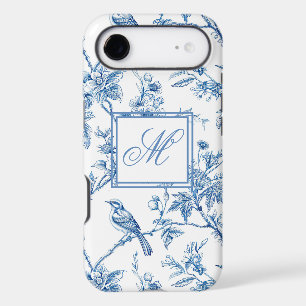 Monogramme de chinoiserie bleu et blanc