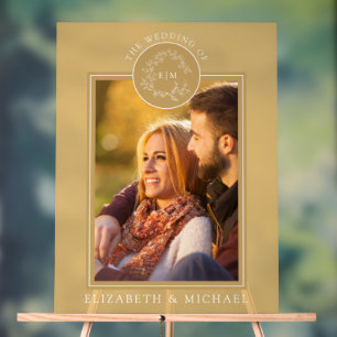 Monogramme de cime dorée Mariage photo