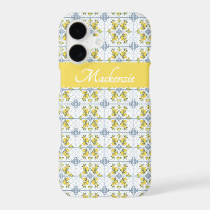 Monogramme de citron de campagne française aquarel