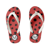 Monogramme de coccinelle ⎢ tongs pour enfants