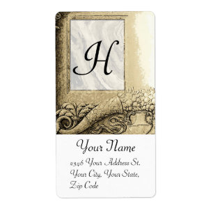 MONOGRAMME DE CORNUCOPIE, gris noir et blanc