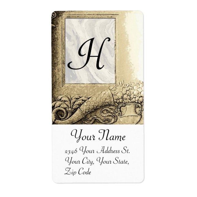 MONOGRAMME DE CORNUCOPIE, gris noir et blanc (Devant)