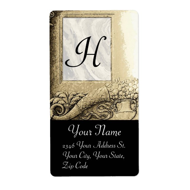 MONOGRAMME DE CORNUCOPIE, gris noir et blanc (Devant)