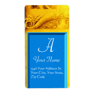 MONOGRAMME DE CORNUCOPIE, jaune clair bleu