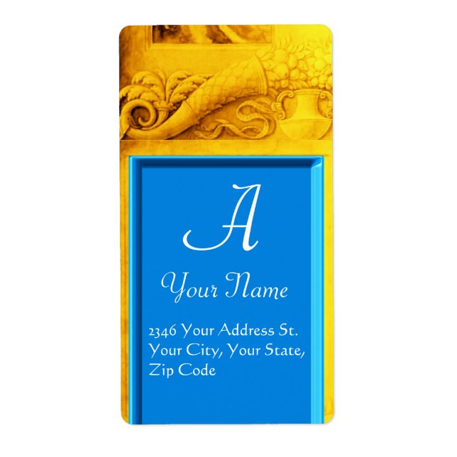 MONOGRAMME DE CORNUCOPIE, jaune clair bleu (Devant)