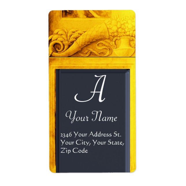 MONOGRAMME DE CORNUCOPIE, jaune clair bleu (Devant)