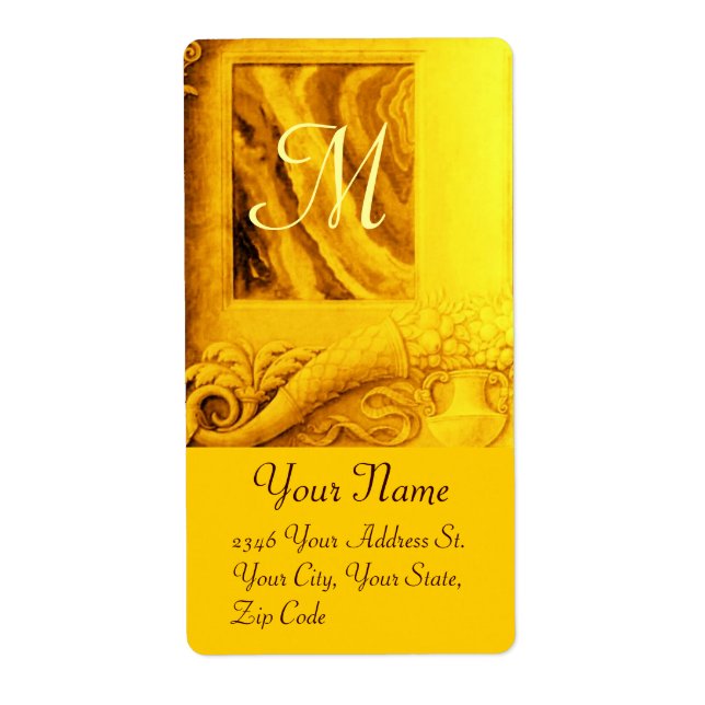 MONOGRAMME DE CORNUCOPIE, jaune or clair (Devant)