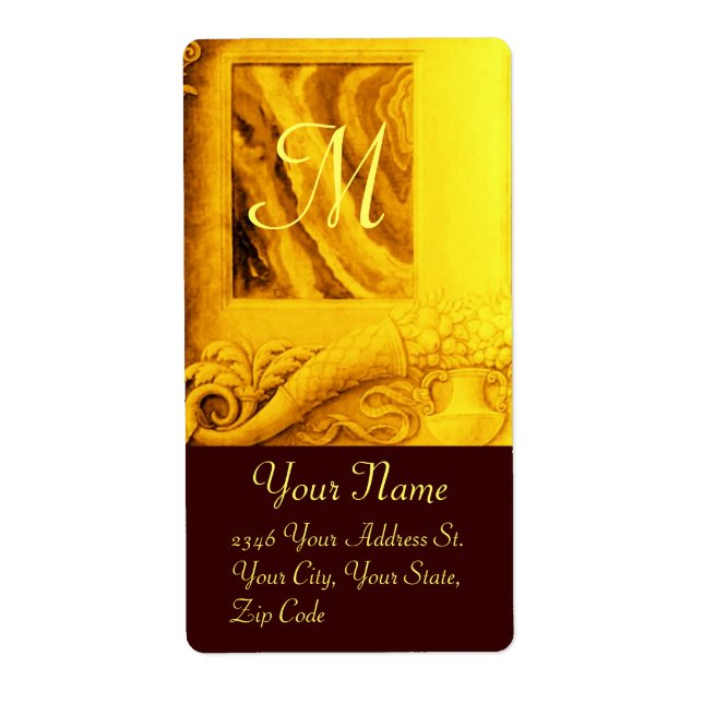 MONOGRAMME DE CORNUCOPIE, jaune or clair (Devant)