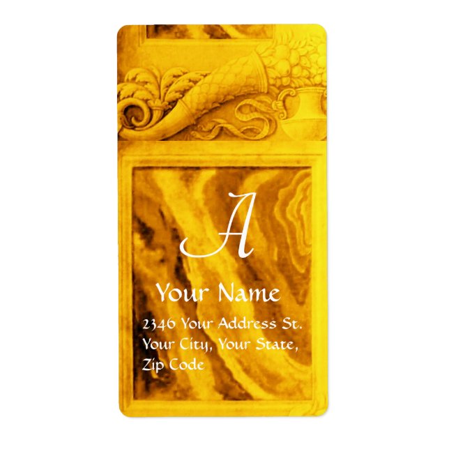 MONOGRAMME DE CORNUCOPIE, jaune or clair (Devant)