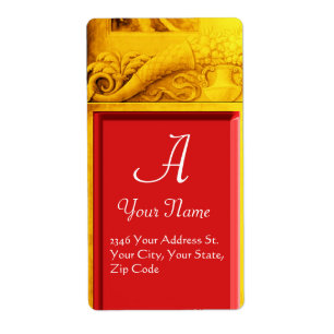 MONOGRAMME DE CORNUCOPIE, jaune or clair rouge