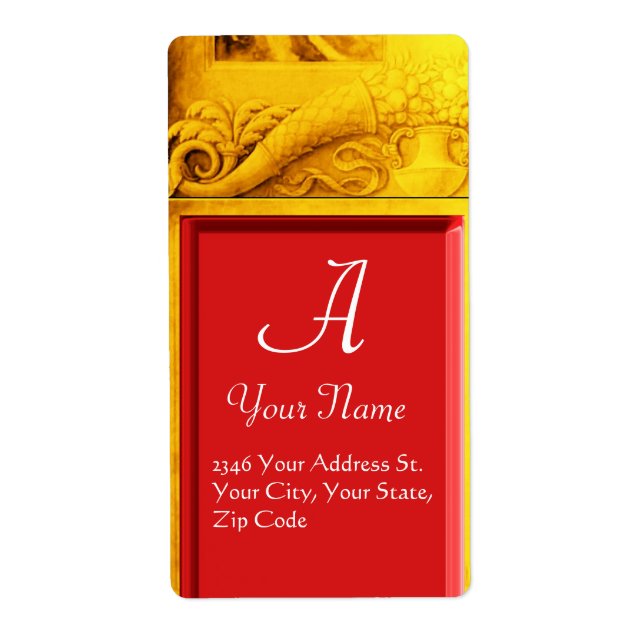 MONOGRAMME DE CORNUCOPIE, jaune or clair rouge (Devant)