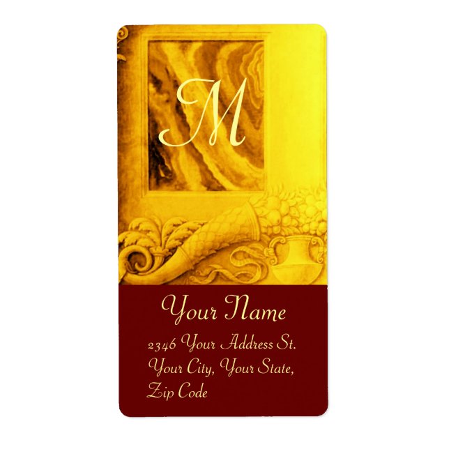 MONOGRAMME DE CORNUCOPIE, jaune or clair rouge (Devant)
