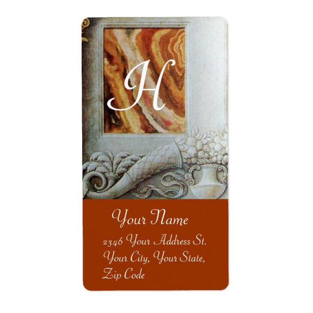 MONOGRAMME DE CORNUCOPIE, noir et blanc gris brun (Devant)