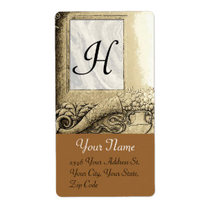 MONOGRAMME DE CORNUCOPIE, noir et blanc gris brun