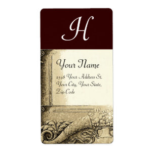 MONOGRAMME DE CORNUCOPIE, noir et blanc gris brun