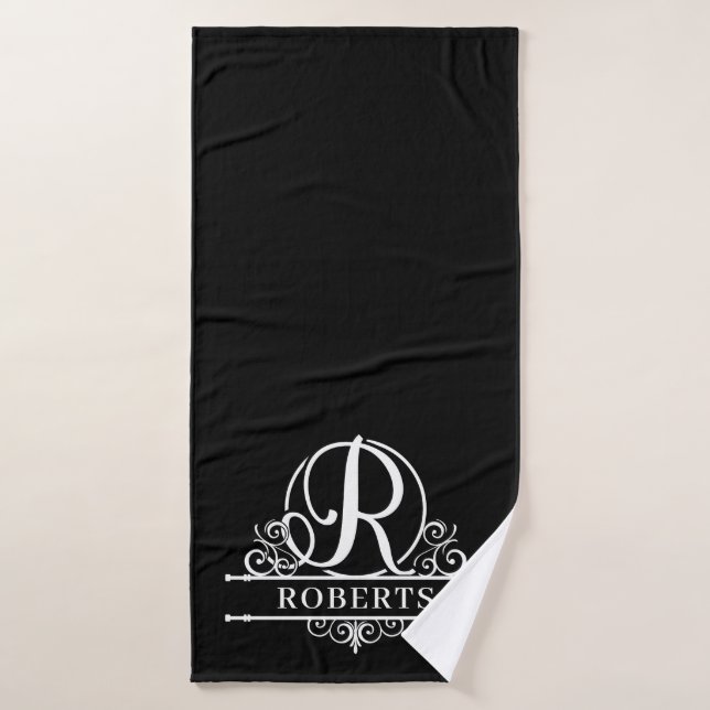 Monogramme de couleur modifié R (Serviette de bain)