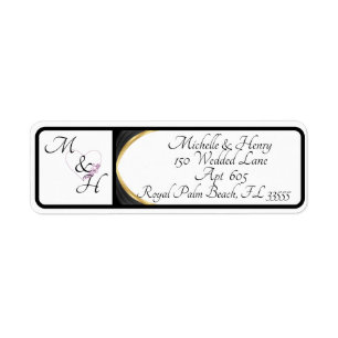 Monogramme de couple moderne Adresse de retour