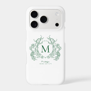 Monogramme de crête florale verte botanique classi