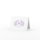 Monogramme de crête florale violet classique