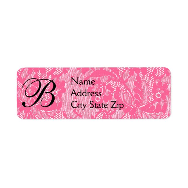 monogramme de dentelle rose (Devant)