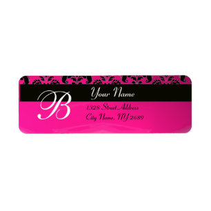 MONOGRAMME DE DOMMASK DE FUCHSIA ROSE NOIR