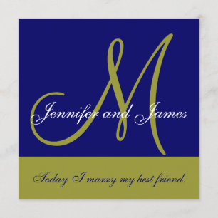 Monogramme de faire-part de mariage indiquant la
