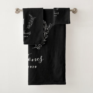 monogramme de famille et nom personnalisé élégant