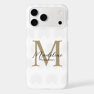 Monogramme de feuille d'Anahaw en or blanc chic av