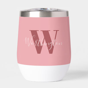 Monogramme de fille et nom rose roux
