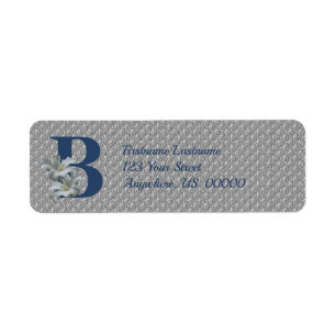 Monogramme de fleur d'Hibiscus initiale B adresse 
