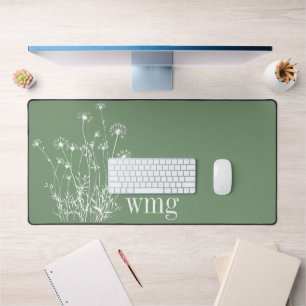 Monogramme de Fleur sauvage vert et blanc de Sage 