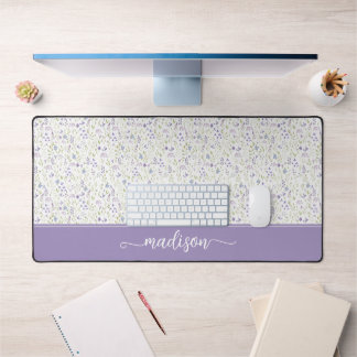 Monogramme de fleur sauvage violette personnalisée