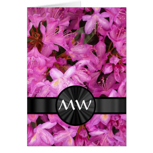 monogramme de fleurs de Rhododendron rose (Devant)