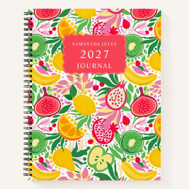 Monogramme de fruits tropicaux - Journal Motif d'é (Devant)